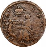 Undated (ca. 1652-1674) St. Patrick Farthing. Martin 6a.1-Ba.6, W-11500. Rarity-6-. Copper. Annulet,