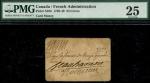1733年加拿大魁北克市24里弗 PMG VF 25 Canada under French Administration, Quebec City, card currency issue for 