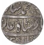 MUGHAL: Muhammad Shah, 1719-1748, AR rupee, Lakhnau, AH1123 (sic) year 2, KM-436.41, error date for 