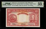 BAHAMAS. Government of the Bahamas. 10 Shillings, 1936 ND (1944). P-10c. PMG About Uncirculated 55.