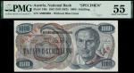 Austrian National Bank, specimen 1000 schilling, 2 January 1961, red serial number A 000000 I, blue-