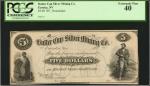 Eureka, Nevada. Butter Cup Mining Co. ND (18xx). $5. PCGS Currency Extremely Fine 40. Remainder.