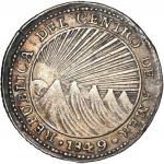 Costa Rica (Central American Republic), 1 real, 1849 JB, very rare, NGC AU details / rev spot remove