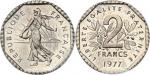 FRANCEVe République (1958 à nos jours). Pré-série de 2 francs Semeuse, de poids 7,5 g 1977, Pessac. 