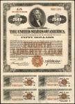 United States of America. Acts of September 24, 1917, amended April 4, 1918. $50. 4-1/4% Coupon Gold