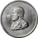 1868 Ulysses S. Grant Political Medal. DeWitt-USG 1868-16. White Metal. Plain Edge. 32 mm. Mint Stat