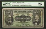 CANADA. Molsons Bank. 5 Dollars, 1918. CH #490-38-02. PMG Very Fine 25.