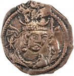 Lot 55 WESTERN TURKS: Anonymous， 8th century， AE 34drachm34 402.52g41， G-256， royal bust frac14 to r