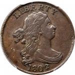 1802/0 Draped Bust Half Cent. C-2. Rarity-3. Second Reverse (a.k.a. Reverse of 1802). AU Details--Da