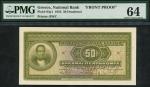 National Bank of Greece, an obverse and reverse uniface proof 50 drachmai, 8 May 1923, green and pal