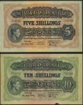 East African Currency Board, 5 shillings, Nairobi, 1 July 1941 prefix Y/4, orange brown, also 10 shi