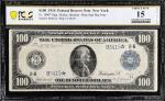 Fr. 1090*. 1914 $100 Federal Reserve Star Note. New York. PCGS Banknote Choice Fine 15 Details. Edge
