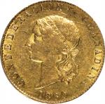 COLOMBIA. 10 Pesos, 1860. Bogota Mint. PCGS AU-50.