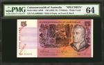 AUSTRALIA. Commonwealth of Australia. 5 Dollars, ND. P-39s2. Specimen. PMG Choice Uncirculated 64.