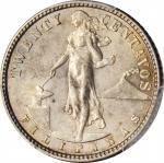 PHILIPPINES. 20 Centavos, 1916-S. San Francisco Mint. PCGS AU-55.