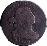 1799 Draped Bust Cent. S-189. Rarity-2. VG-10 (PCGS).