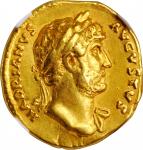 HADRIAN, A.D. 117-138. AV Aureus (7.27 gms), Rome Mint, ca. A.D. 124-128. NGC EF, Strike: 5/5 Surfac