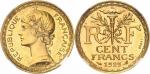 IIIe République (1870-1940). 100 francs 1929, essai en or, concours de Guilbert.