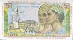 ANTILLES FRANÇAISES - FRENCH ANTILLES5 francs avec le portrait de deux femmes ND (1964). PMG 64 EPQ 