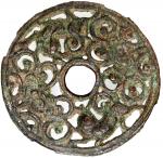 双狮瑞云镂空花钱，辽金（公元916–1234）时期，45*2.4mm，重19.9g，中乾真品。罕见。