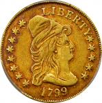 1799 Capped Bust Right Eagle. BD-8, Taraszka-20. Rarity-5. Small Obverse Stars. VF Details--Surfaces
