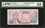 COLOMBIA. Banco de la Republica. 10 Pesos. January 1, 1975. P-407f*. RD8. Replacement.