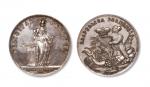 1818年 瑞士伯尼尔16芬尼大型纪念银章一枚，直径：58mm，重量：88.9g，设计师S. Burger，在章面有签字，完全未使用，极美品 在古罗马文化中，Felicitas是一种状态，一旦拥有了这