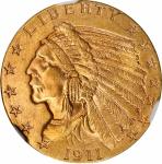 1911 Indian Quarter Eagle. MS-64 (NGC).