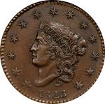 1823 Matron Head Cent. Private Restrike. Copper. AU-58 (NGC).