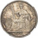 INDOCHINE - INDOCHINAIIIe République (1870-1940). 20 centimes 1901, A, Paris.  NGC MS 63 (6637662-00