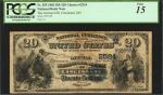 Cincinnati, Ohio. $20 1882 Date Back. Fr. 555. The German NB. Charter #2524. PCGS Fine 15.