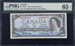 CANADA. Bank of Canada. 5 Dollars, 1954. BC-39bA. Replacement. PMG Gem Uncirculated 65 EPQ.