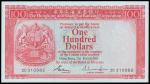 The HongKong and Shanghai Banking Corporation, $100, 31.3.1983, serial number ZC310882, red with mul