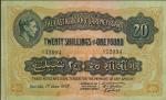East African Currency Board, 20 shillings, Nairobi, 1 June 1939, serial number D/7 72094, orange and