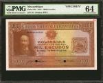 1941年莫桑比克大西洋银行1000埃斯库多。样张。MOZAMBIQUE. Banco Nacional Ultramarino. 1000 Escudos, 1941. P-88s. Specime