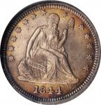 1844-O Liberty Seated Quarter. Briggs 1-A. Repunched Date. MS-62 (NGC).