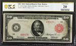 Fr. 1012a. 1914 Red Seal $50 Federal Reserve Note. Boston. PCGS Banknote Very Fine 20 Details. Repai