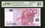 EUROPEAN UNION. European Central Bank. 500 Euro, 2002. P-7ss. Specimen. PMG Superb Gem Uncirculated 