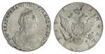 Russia. Catherine II, the Great (1762-1796). Ruble, 1781 C??-??. Crowned and mantled bust right, rev
