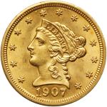 1907 $2.50 Liberty. PCGS MS64