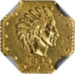 1898 Alaska Souvenir Gold Series. Octagonal One Pinch. Gold. HK-844. Rarity-6. Head Right, 16 Stars.