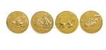 1980年中国奥林匹克委员会铜锌合金纪念币壹圆四枚全共三套