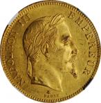 FRANCE. 100 Francs, 1862-A. Paris Mint. Napoleon III. NGC MS-61.