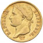 Napoleonic Coins;Napoleone (1804-1814) TORINO 20 Franchi 1810 - Gig. 15 AU (g 6.42) RR Screpolatura 