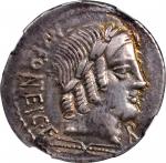 ROMAN REPUBLIC. Mn. Fonteius C.f. AR Denarius (3.79 gms), Rome Mint, 85 B.C. NGC Ch VF, Strike: 4/5 