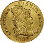 1803/2 Capped Bust Right Half Eagle. BD-3. Rarity-4. Imperfect T, 3 Free Of Bust. MS-63 (PCGS). CAC.