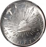 1891-ZS-FZ墨西哥8里尔银币, 萨卡特卡斯州造币厂, NGC MS65. NGC记录仅4枚更高分