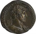 HADRIAN, A.D. 117-138. AE Sestertius, Rome Mint, ca. A.D. 120-122. NGC EF. Fine Style.