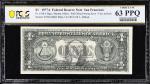 Fr. 1910-L. 1977A $1 Federal Reserve Note. San Francisco. PCGS Banknote Choice Uncirculated 63 PPQ. 