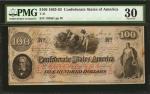 T-41. Confederate Currency. 1863 $100. PMG Very Fine 30.